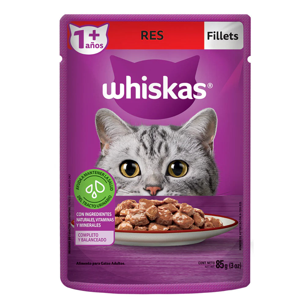 WHISKAS POUCH CARNE X85G