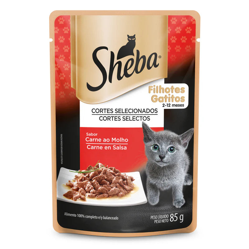 SHEBA POUCH FILHOTES GATITOS CARNE 40X85 GR