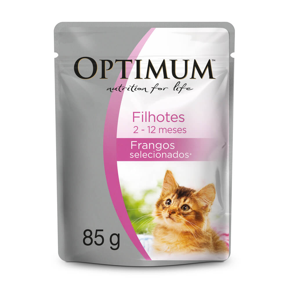 OPTIMUM CAT POUCH KITTEN FILHOTES CHICKEN 40X85 GR