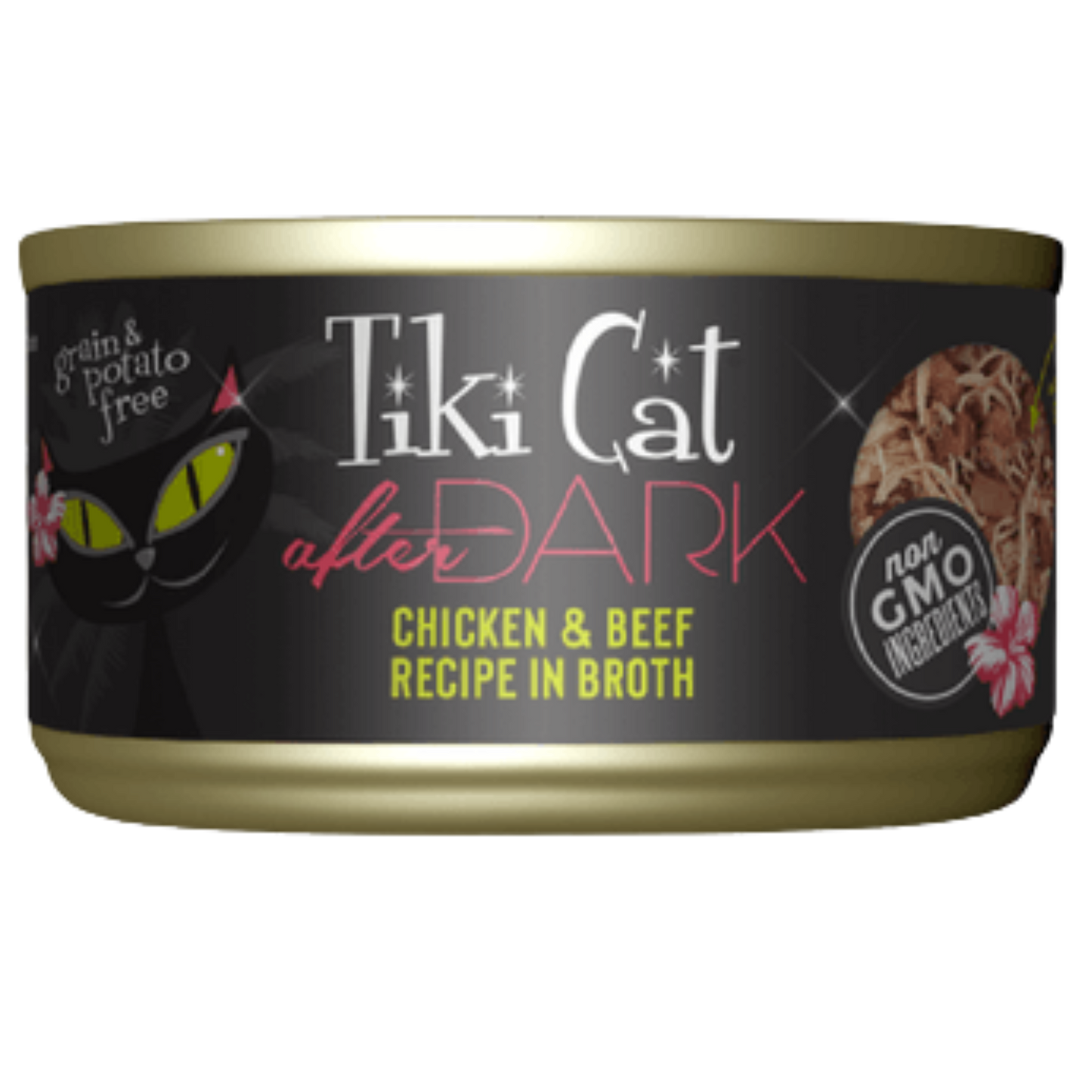 TIKI CAT AFTER DARK POLLO Y CARNE EN CALDO X 80 GR LATA
