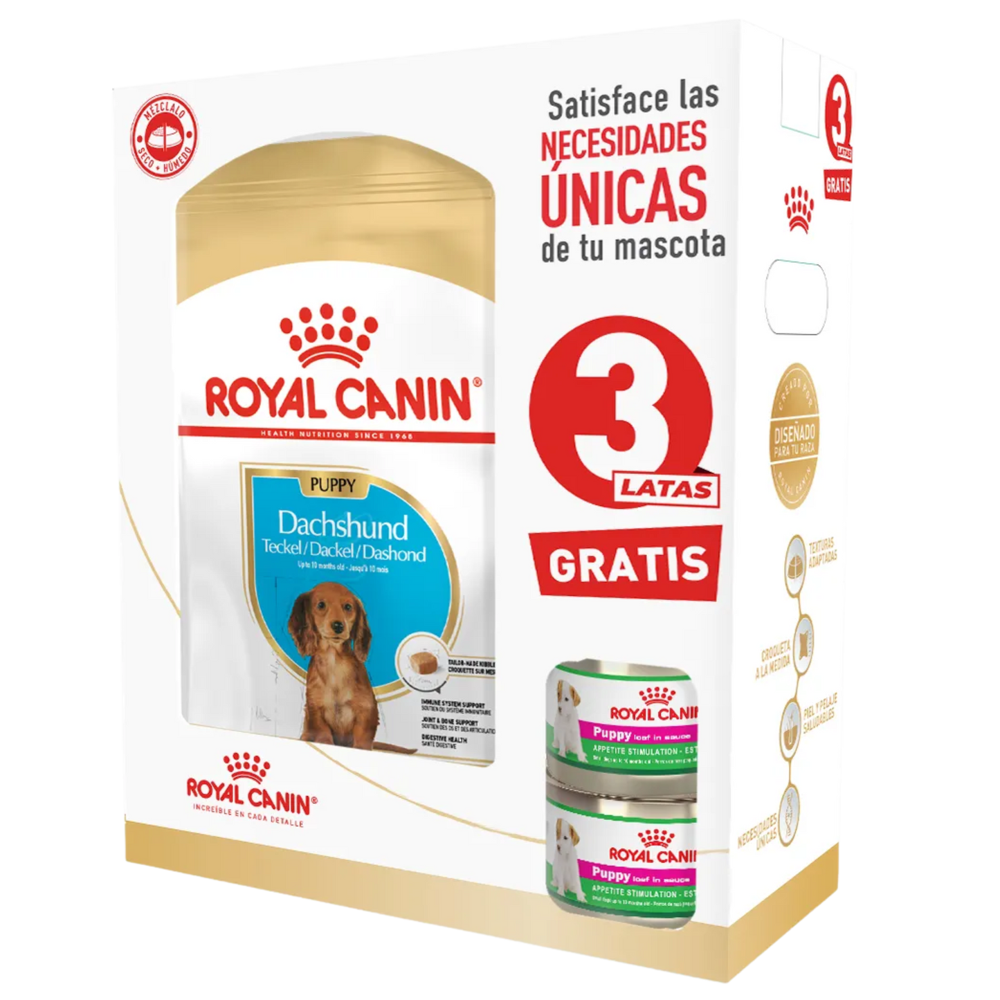ROYAL MIXF DACHSHOUND PUPPI X 1.14 KG +3 LATAS