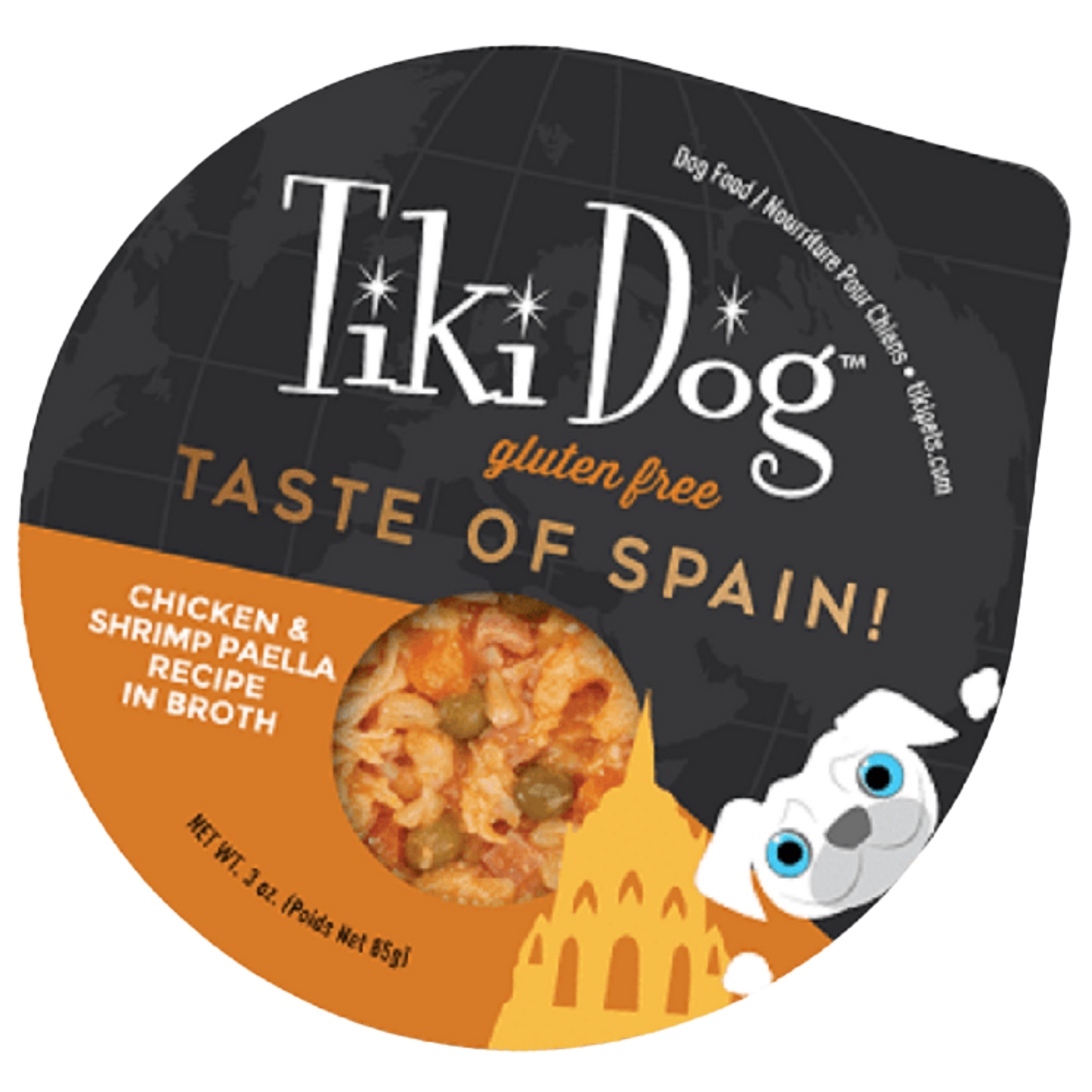 TIKI DOG PETITES TASTE OF SPAIN POLLO Y CAMARON PAELLA X 85 GR BANDEJA