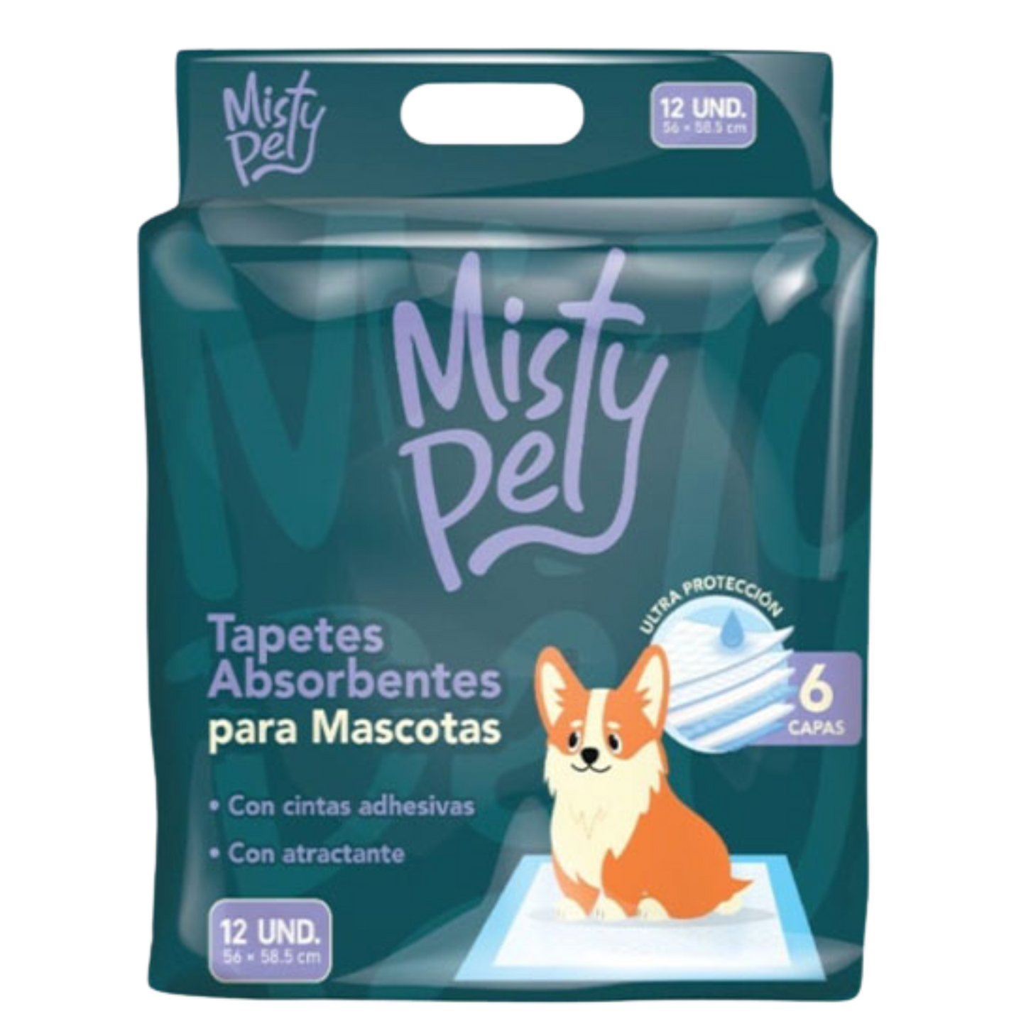 TAPETES ABSORBENTES MISTY PET X 12 UNDS