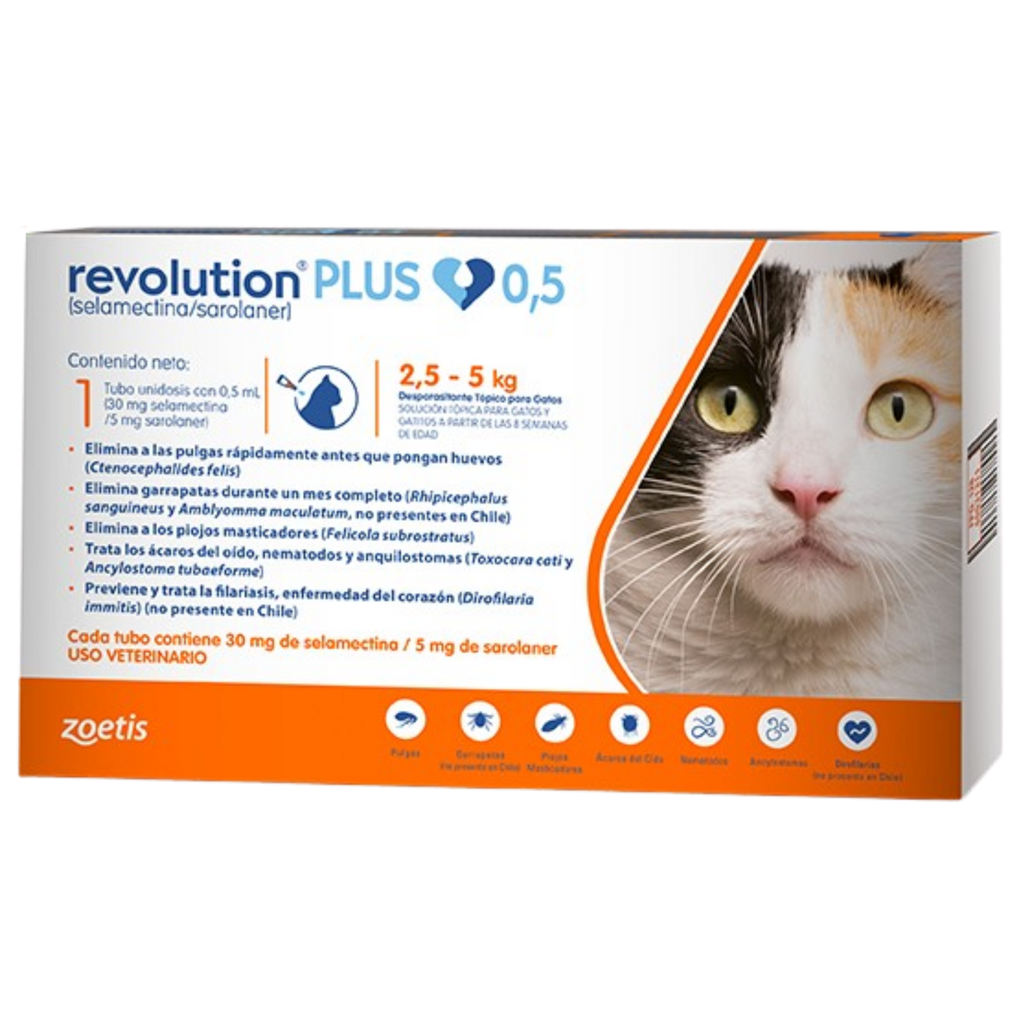 REVOLUTION PLUS 0.5 ML TBX 1 TAB NARANJA