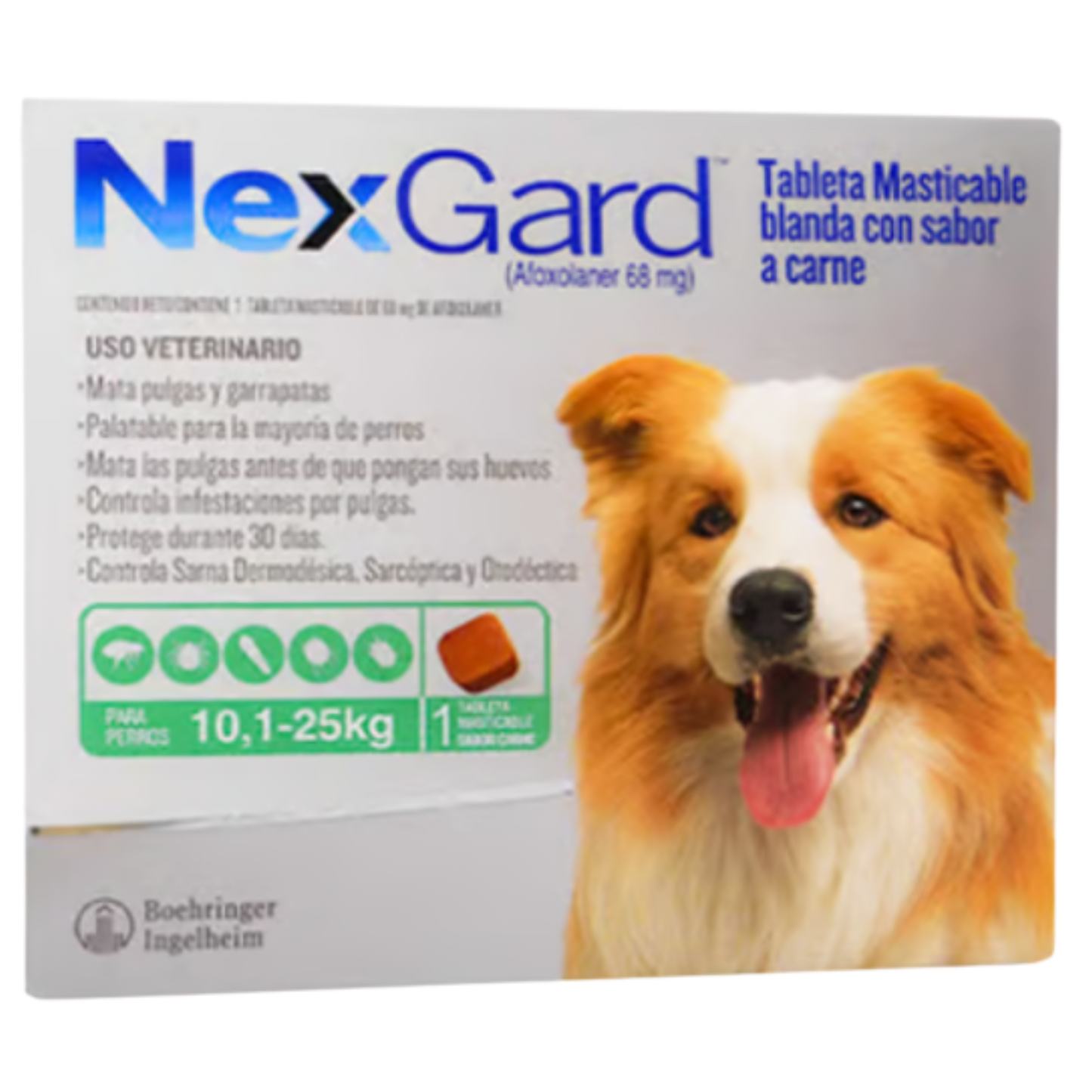 NEXGARD L X 1TAB DE 10.1-25 KG PERROS TALLA L VERDE