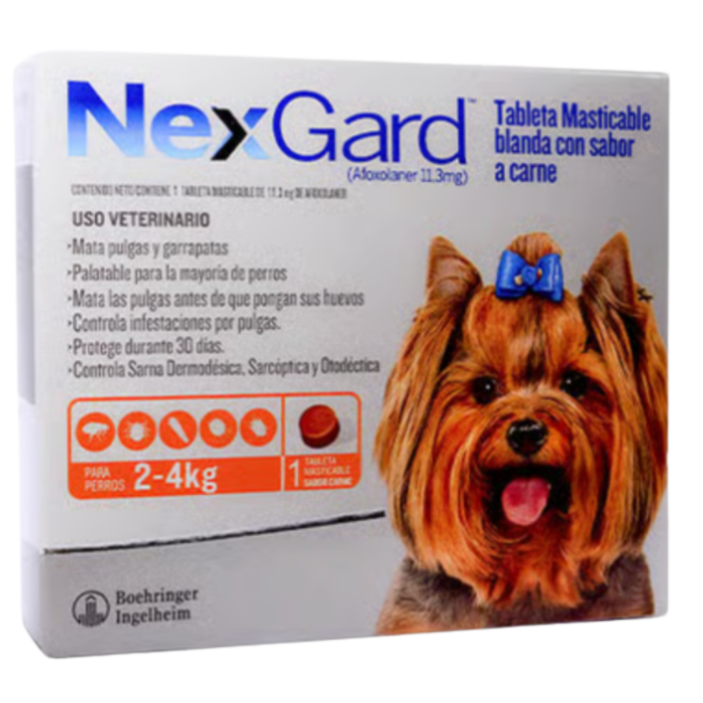 NEXGARD X 1TAB DE 2-4 KG PERROS S NARANJA