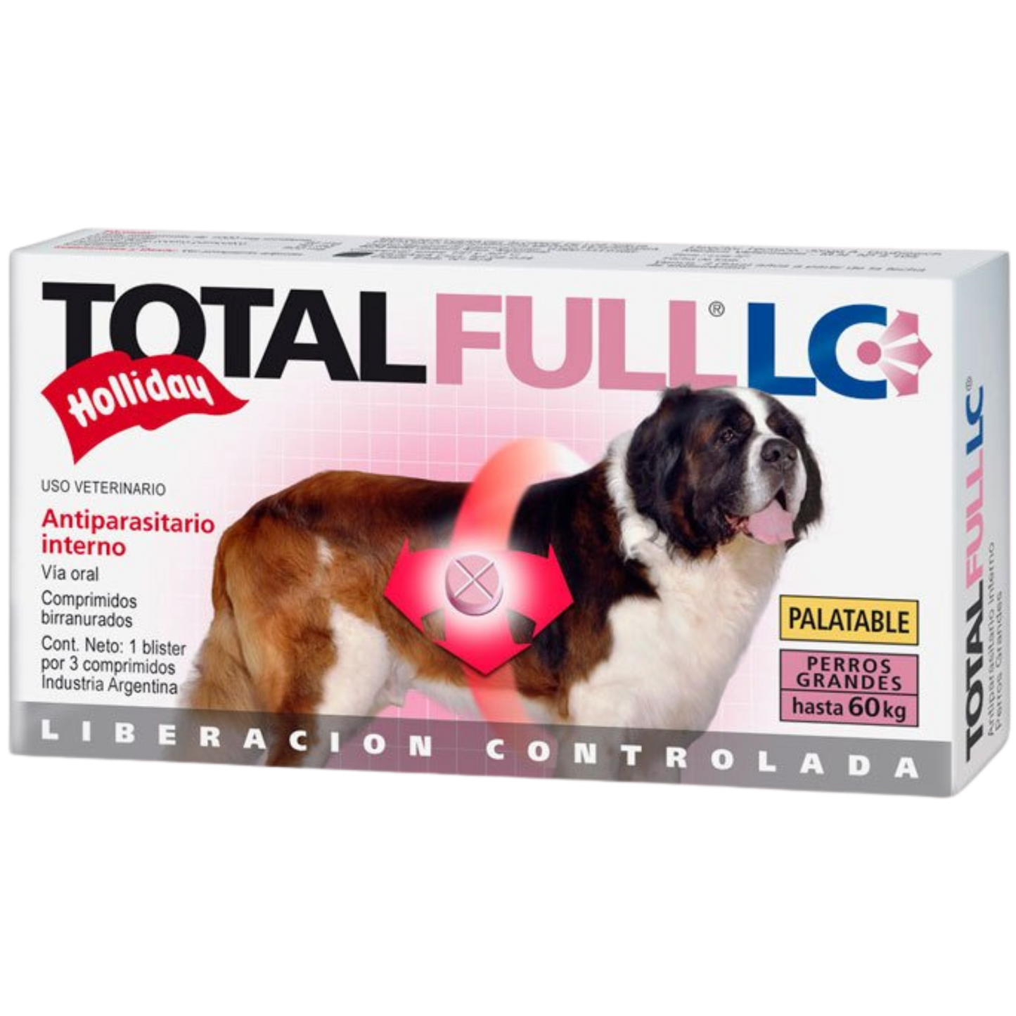 TOTAL FLC PERROS GRANDES X 24 BLIXTER X 3 COMPRIMIDOS HASTA 60 KG 72 UNDS
