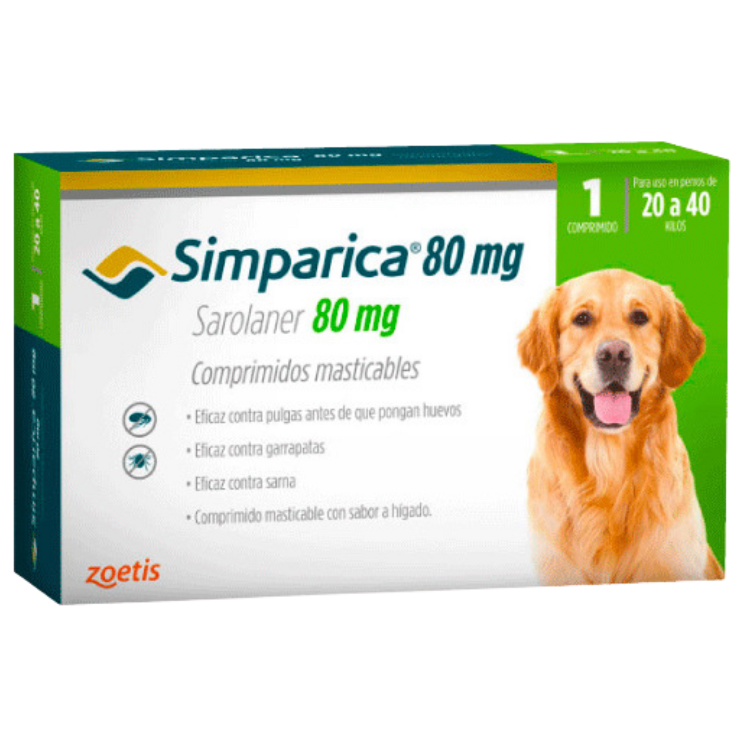 SIMPARICA 80 MG CAJA 1 TABS DE 20-40 KG PERROS