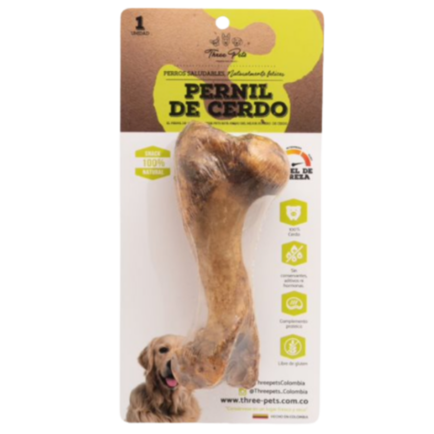 THREE PETS DOG SNACK PERNIL DE CERDO X 1 UND X 150 GR