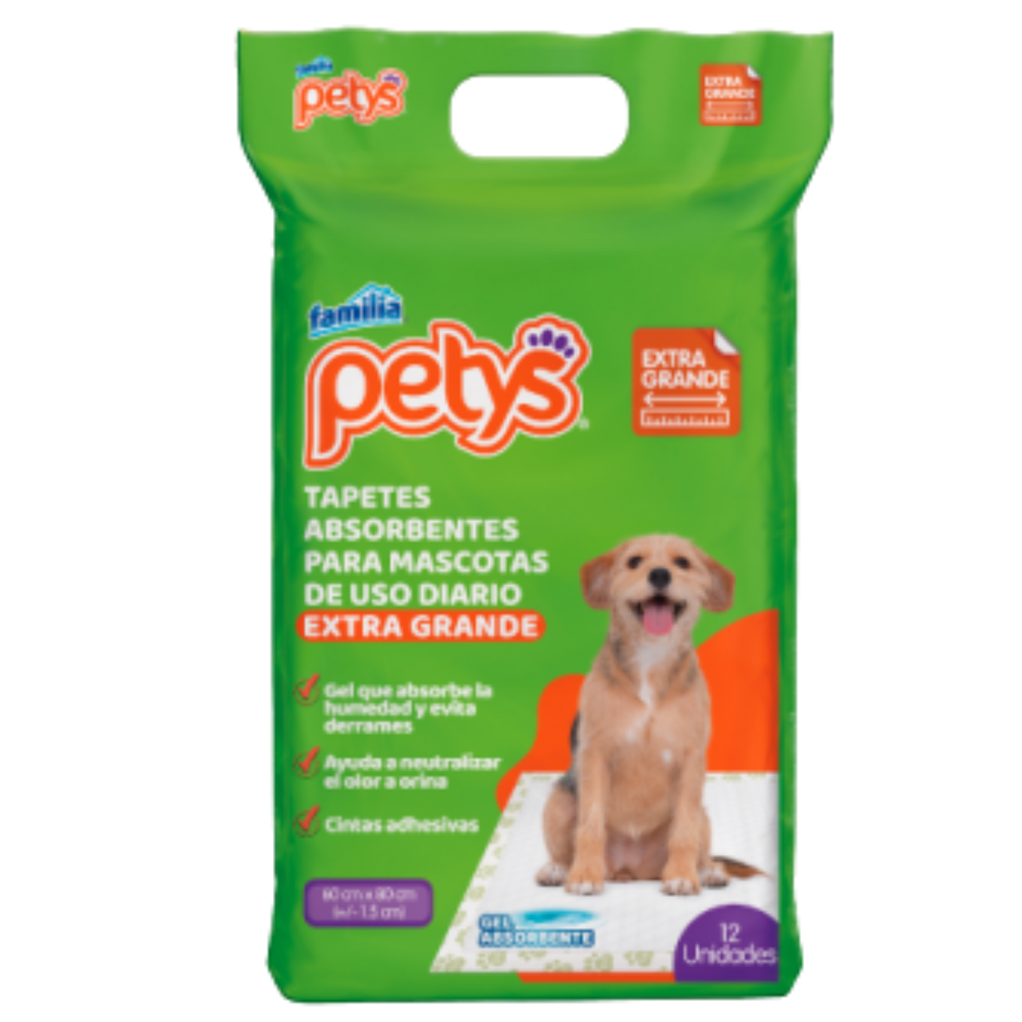 TAPETES ABSORBENTES PETYS EXTRA GRANDE X 12 UNDES