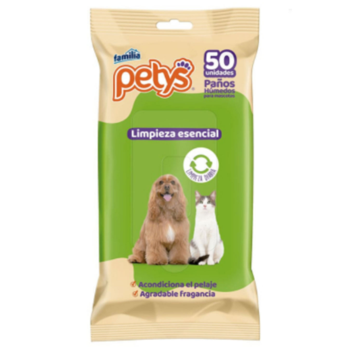 PAÃITOS HUMEDOS PETYS LIMPEZA ESENCIAL X 50