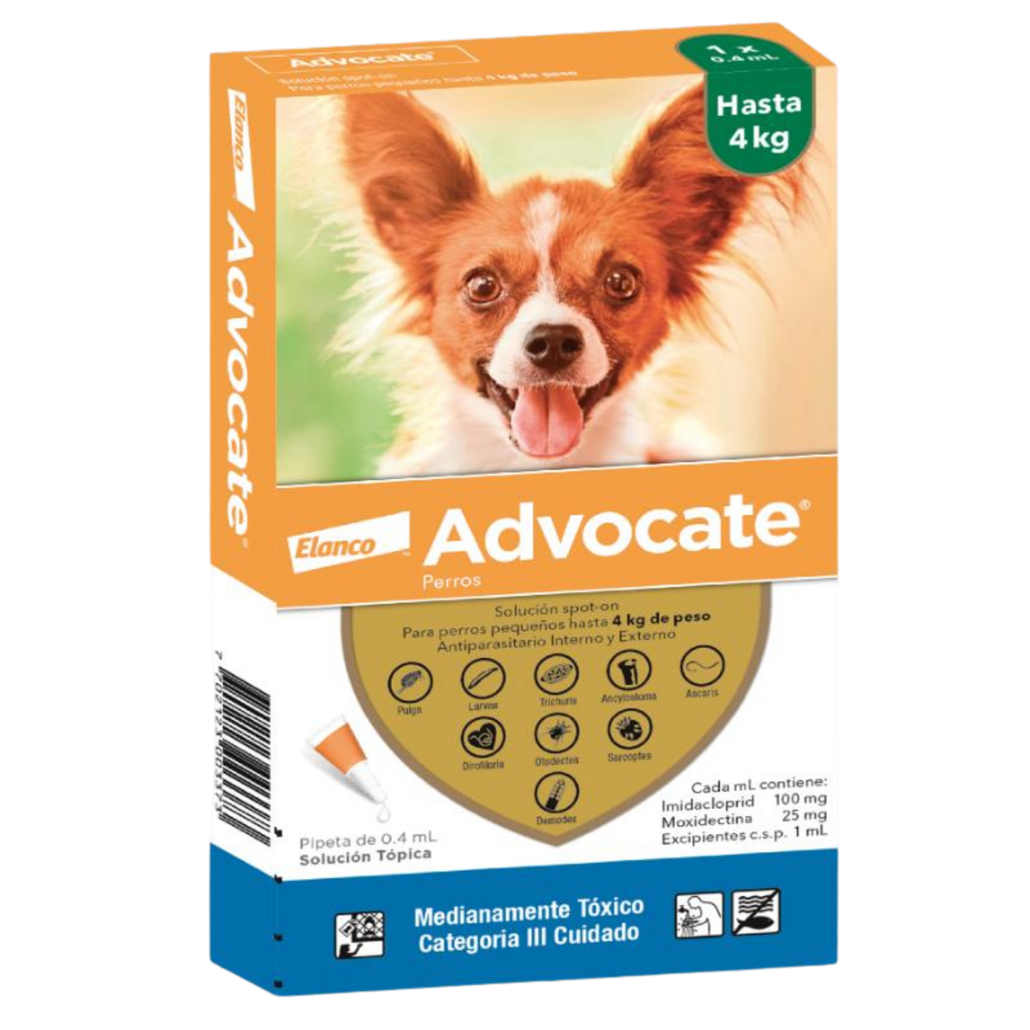 ADVOCATE PERRO 0.4 ML HASTA 4 KG