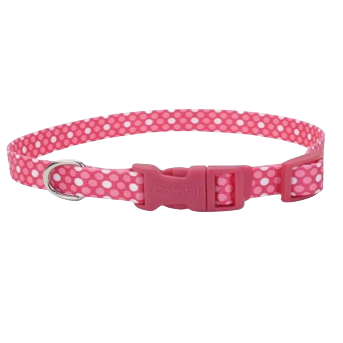 COASTAL PERRO STYLES POLKA ROSADO COLLAR X-SMALL 3/8