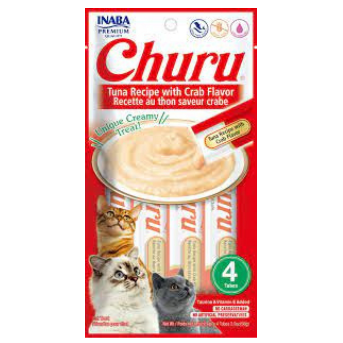 INABA CHURU TUNA RECIPE WITH CRAB FLAVOR X 4 UNDS