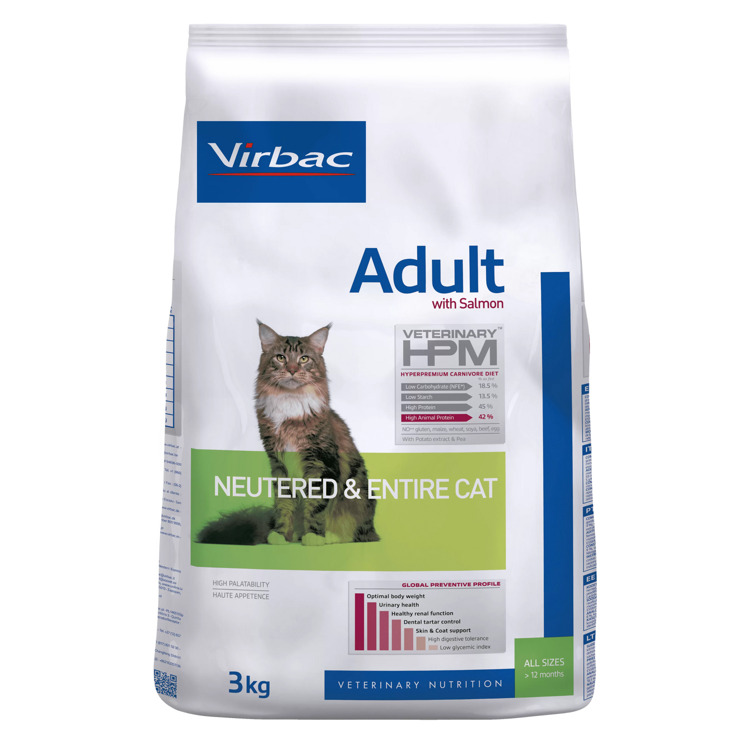 VIRBAC ADULTO CAT SAUMON N & E X 3 KG
