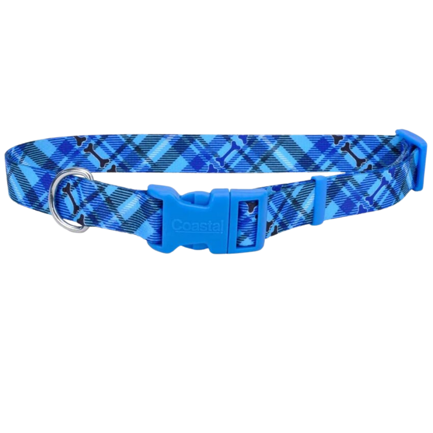 COASTAL PERRO STYLES HUESO HUELLA AZUL COLLAR SMALL 5/8
