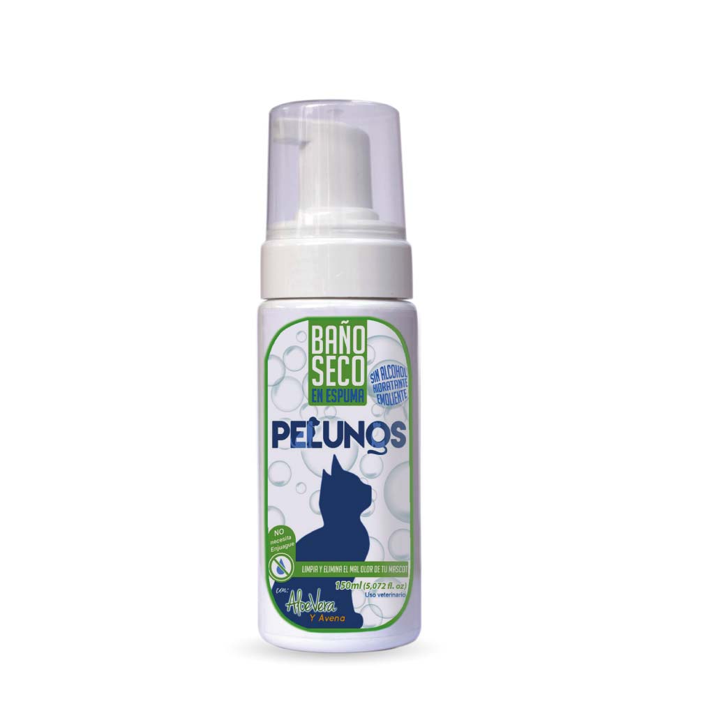 BAÑO SECO EN ESPUMA GATO PELUNOS X 150 ML