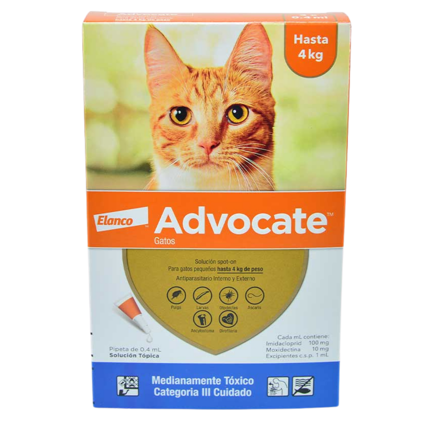 ADVOCATE GATOS 0.4 ML X 3 UNDS HASTA 4 KG
