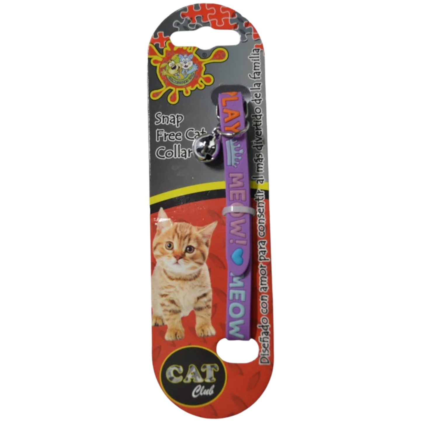 COLLAR IMPORTADO PARA GATO PVC RONQUIDO MORADO