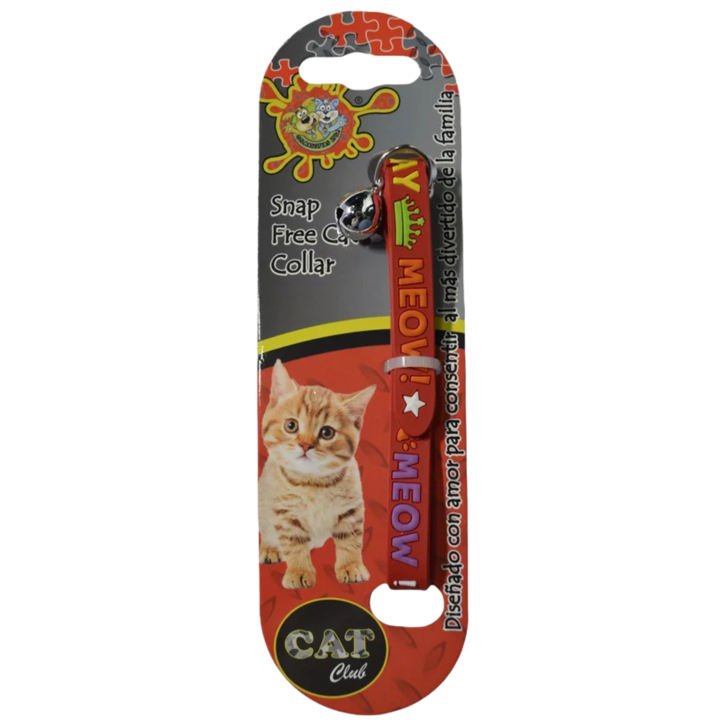 COLLAR IMPORTADO PARA GATO PVC RONQUIDO ROJO