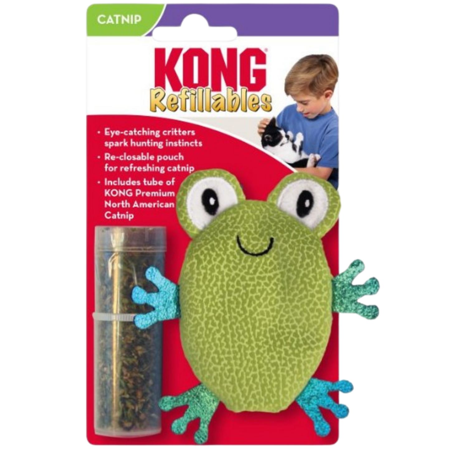 KONG GATO PELUCHE RELLENABLE SAPO