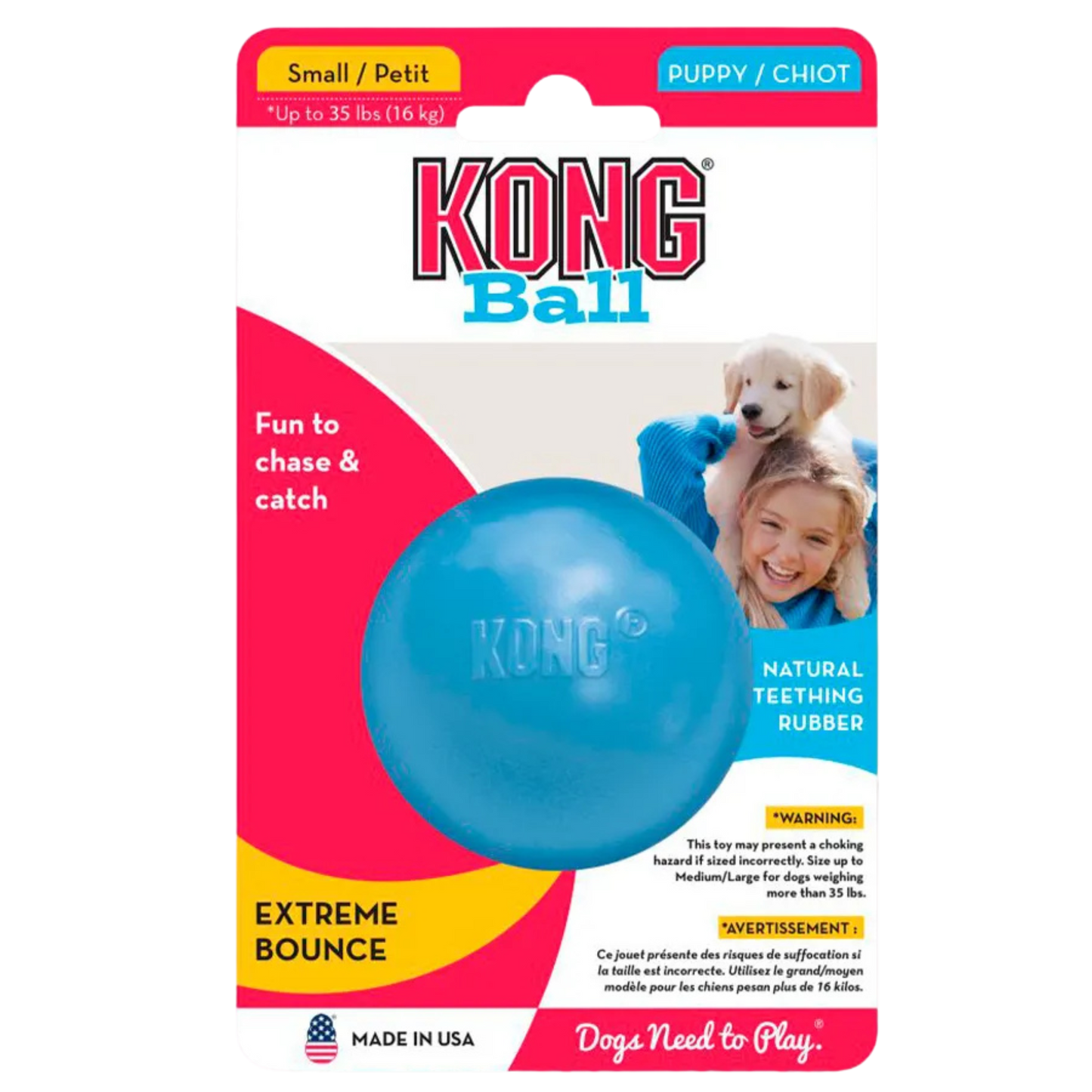 KONG PERRO CAUCHO PUPPY PELOTA SMALL
