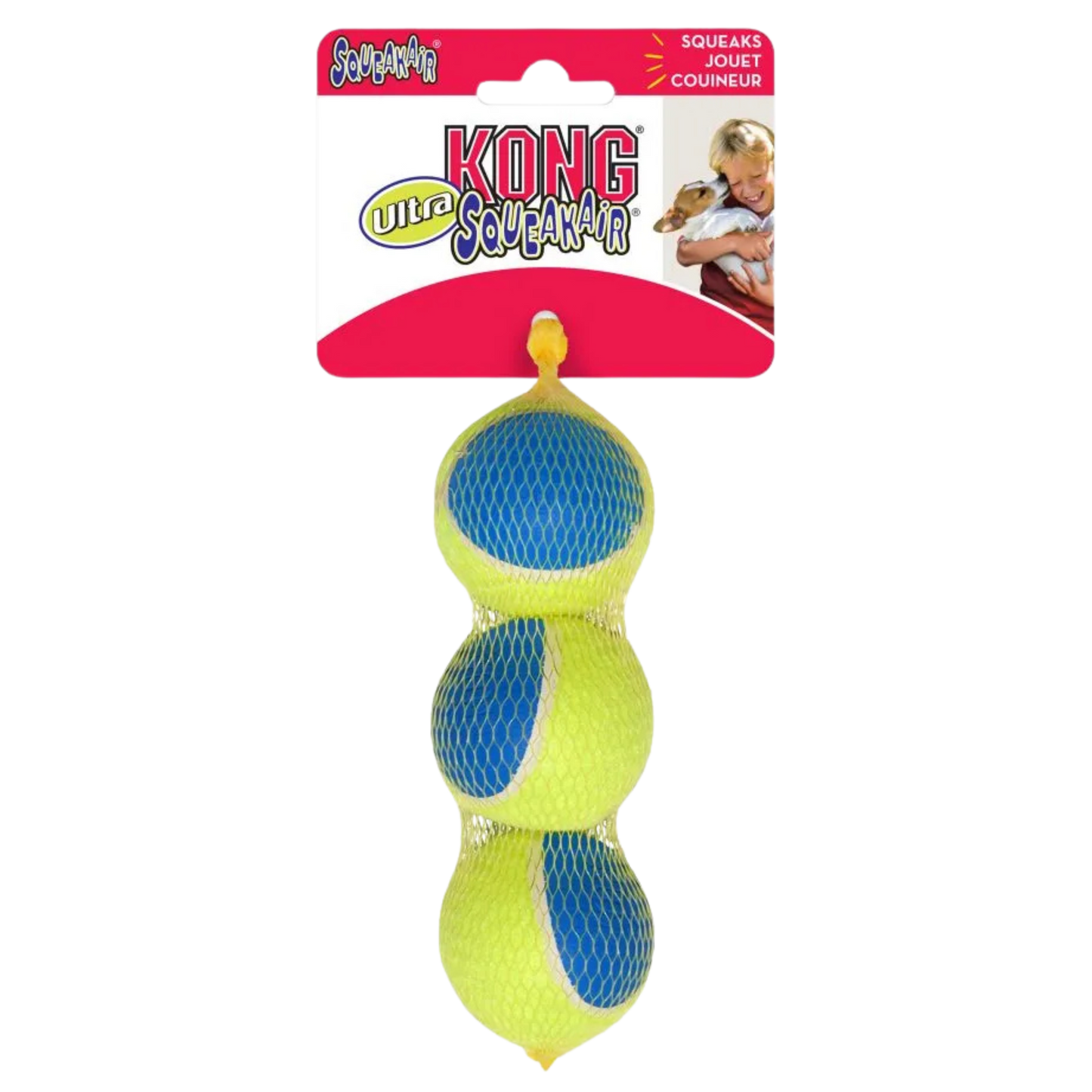 KONG PERRO ULTRA SQUEAKAIR PELOTA MEDIUM X 3