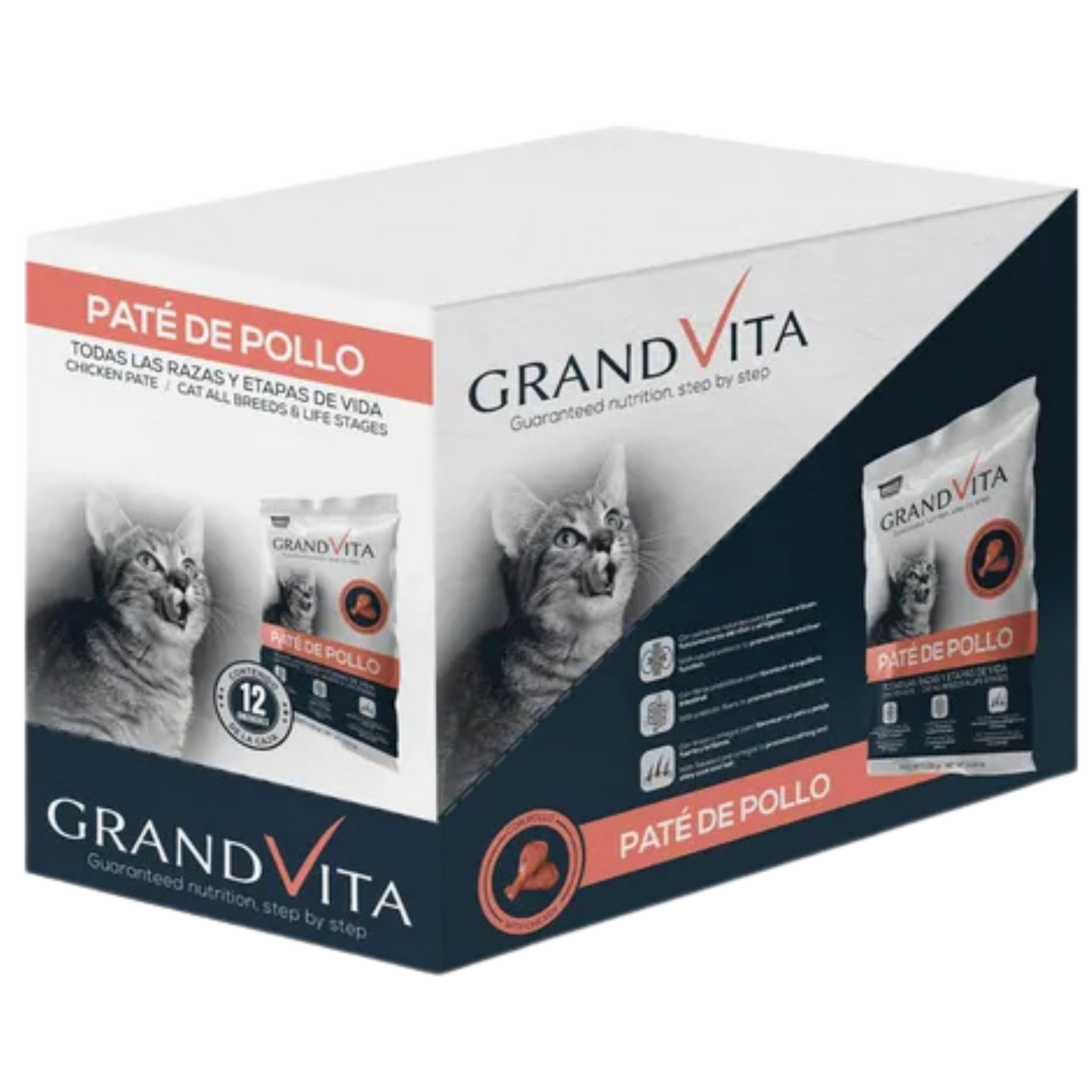 GRAND VITA PATE DE POLLO GATO 100GRS X12