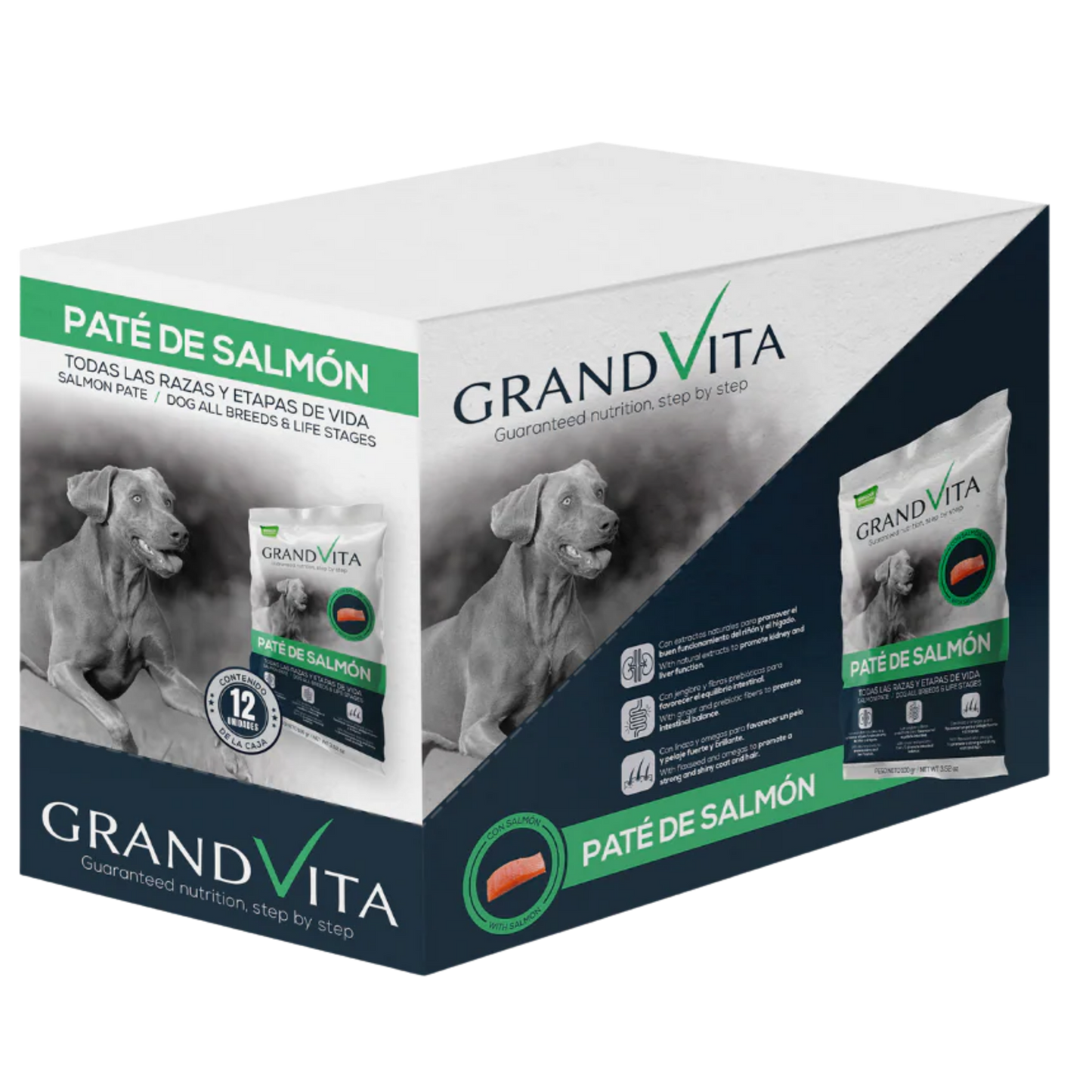 GRAND VITA PATE DE SALMON PERRO X 100 GRS CAJA X 12