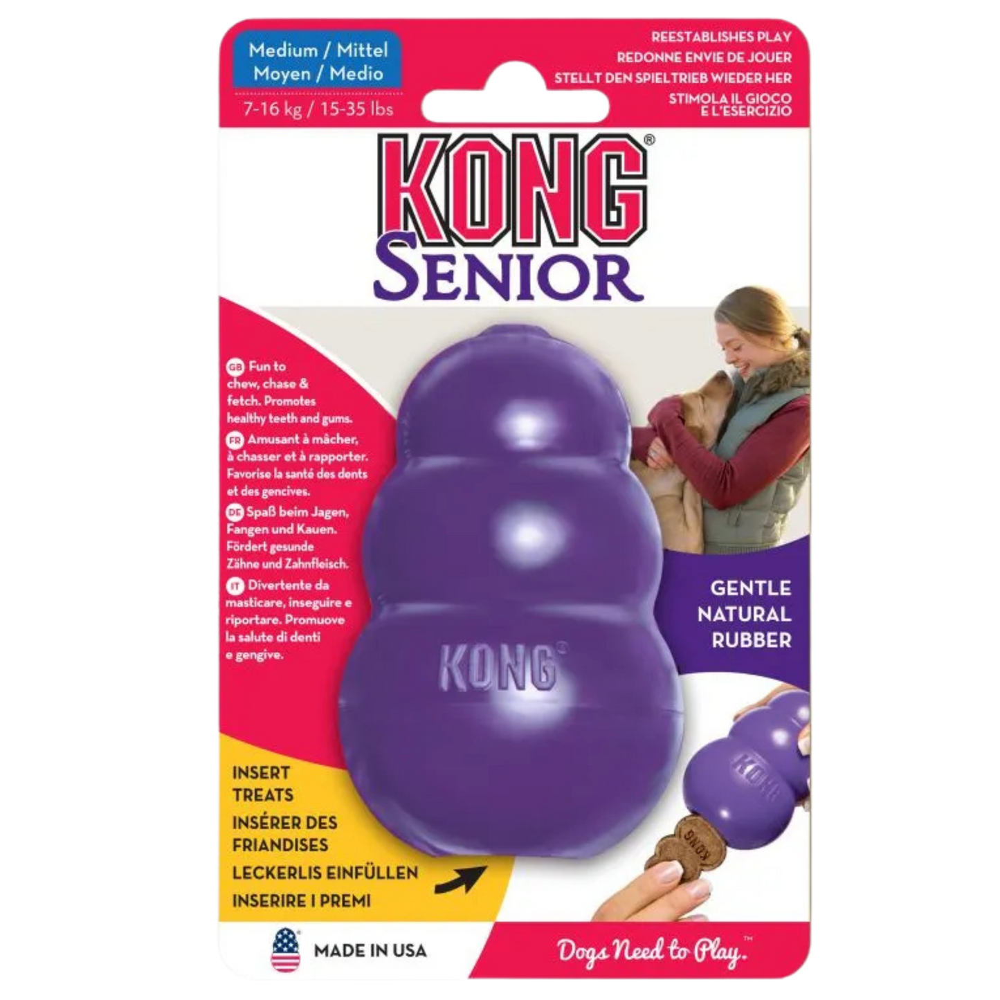 KONG PERRO CAUCHO PORTAPASABOCAS SENIOR MEDIUM