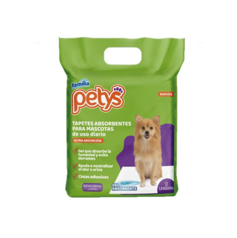 TAPETES ABSORBENTES PETYS FAMILIA 12X12 UNDES