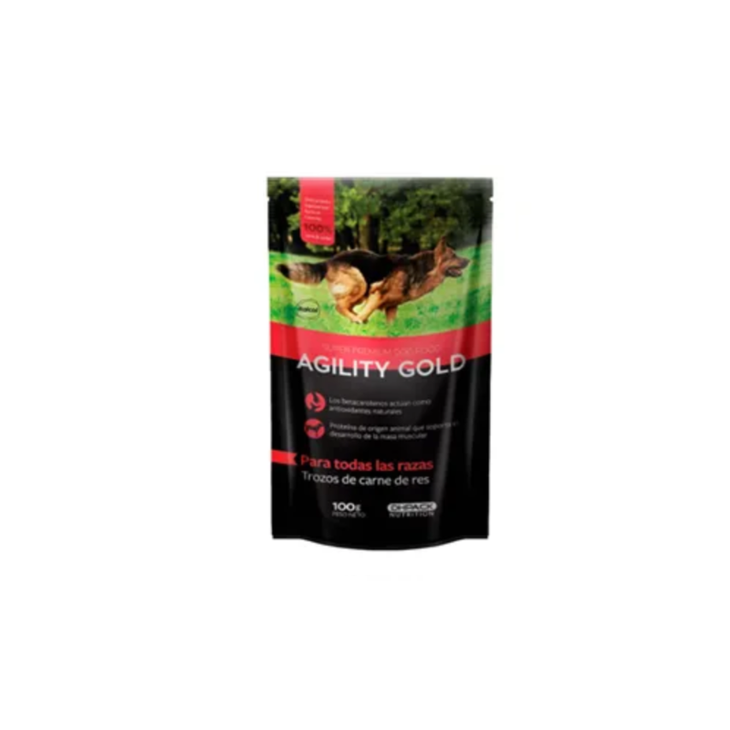 Agility gold pouch trozos de carne de res adulto - Royi Pets
