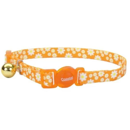 COASTAL COLLAR GATO GLOW REFLECTIVO FLORES NARANJA