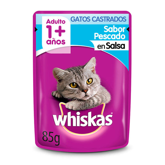 WHISKAS POUCH CASTRADO PESCADO X 85GR