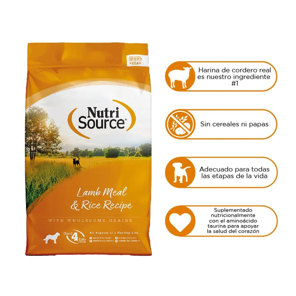 NUTRISOURCE LAMB MEAL & RICE X 2.2 KG.