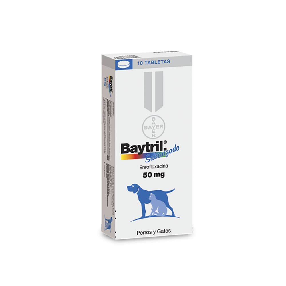 BAYTRIL SABORIZADO 50 MG PERROS Y GATOS X 10 UNDS