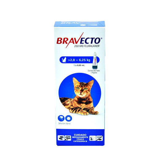 BRAVECTO EN PIPETA 250MG X 2.8-6.25 KG GATOS