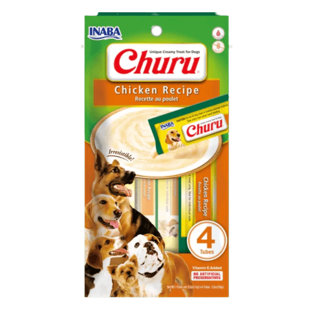 INABA DOG SNACK CHURU 4P CHICKEN - POLLO 56 GR