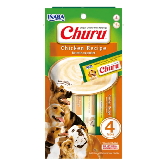 INABA DOG SNACK CHURU 4P CHICKEN - POLLO 56 GR