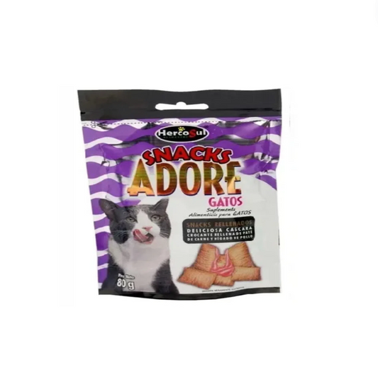 ADORE SNACK GATOS GALLETAS RELLENAS HIGADO X 80 GR