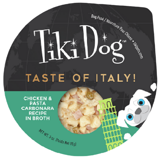 TIKI DOG PETITES TASTE OF ITALY POLLO Y PASTA CARBONARA X 85 GR BANDEJA