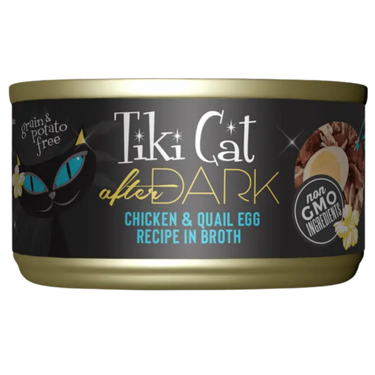 TIKI CAT AFTER DARK POLLO Y HUEVO DE CODORNIZ EN CALDO X 80GR LATA