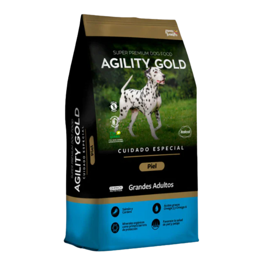 AGILITY GOLD GRANDES ADULTOS PIEL X 3 KG