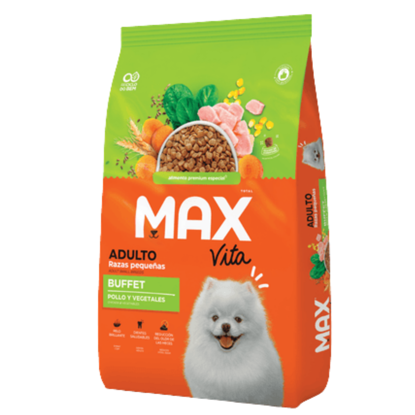 MAX C VITA ADULTO RAZA PEQUEÑA BUFFET POLLO Y VEGETALES X 10.1 KG