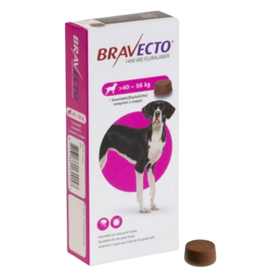 BRAVECTO 1400 MG X 1TAB DE 40-56 KG PERROS FUCSIA