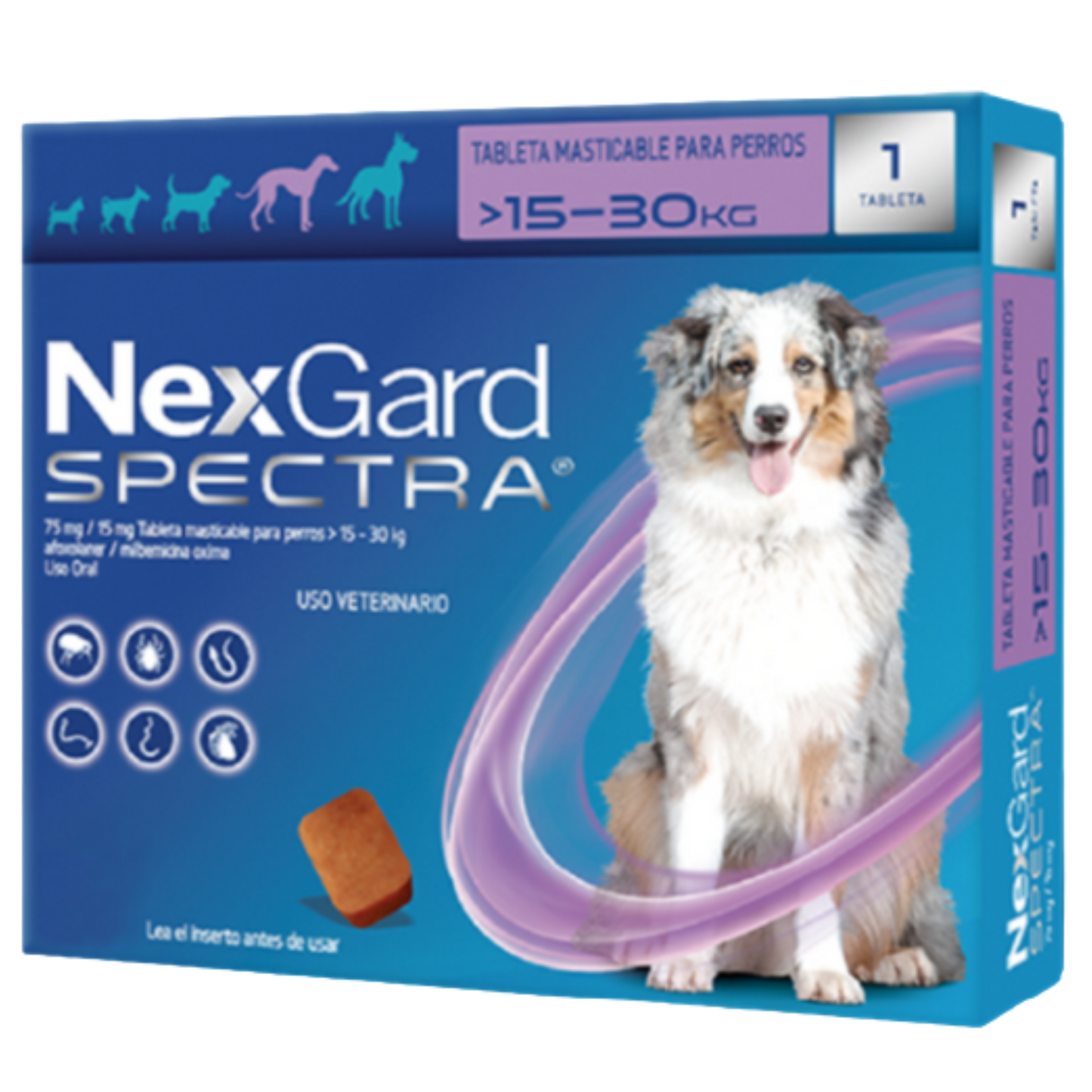 NEXGARD SPECTRA X 1TAB DE 15-30 KG PERROS MORADO