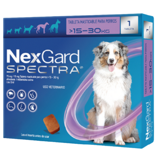 NEXGARD SPECTRA X 1TAB DE 15-30 KG PERROS MORADO