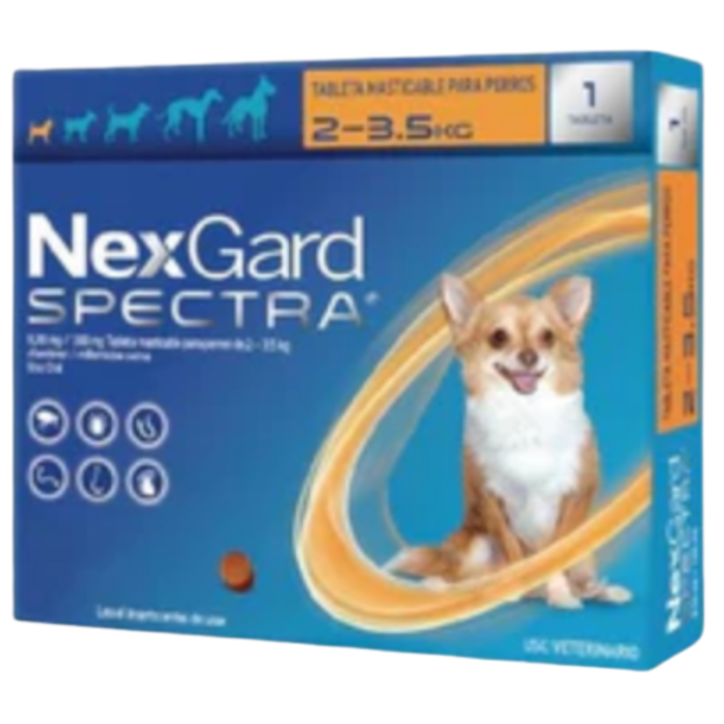 NEXGARD SPECTRA X 1TAB DE 2-3.5 KG PERROS S NARANJA