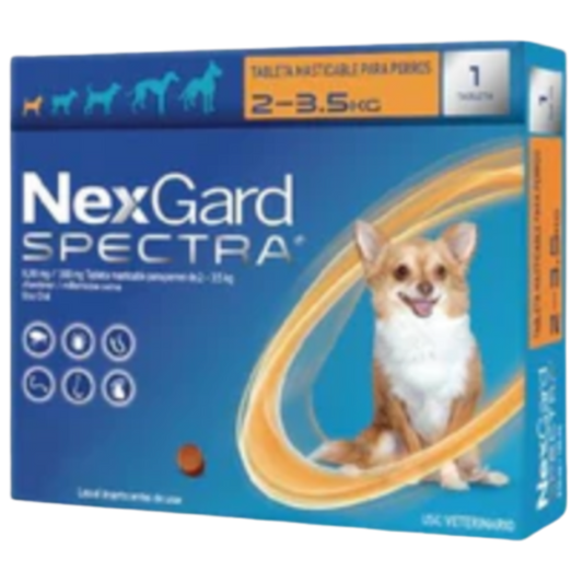 NEXGARD SPECTRA X 1TAB DE 2-3.5 KG PERROS S NARANJA