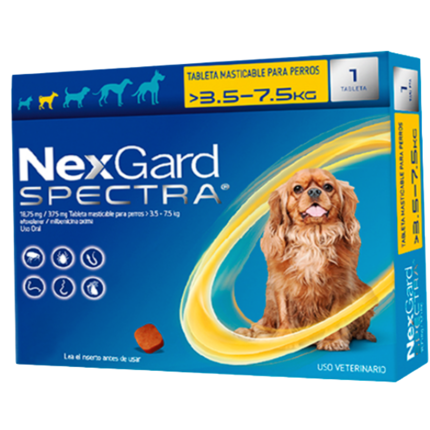 NEXGARD SPECTRA X 1TAB DE 3.5 - 7.5 KG PERROS AMARILLO